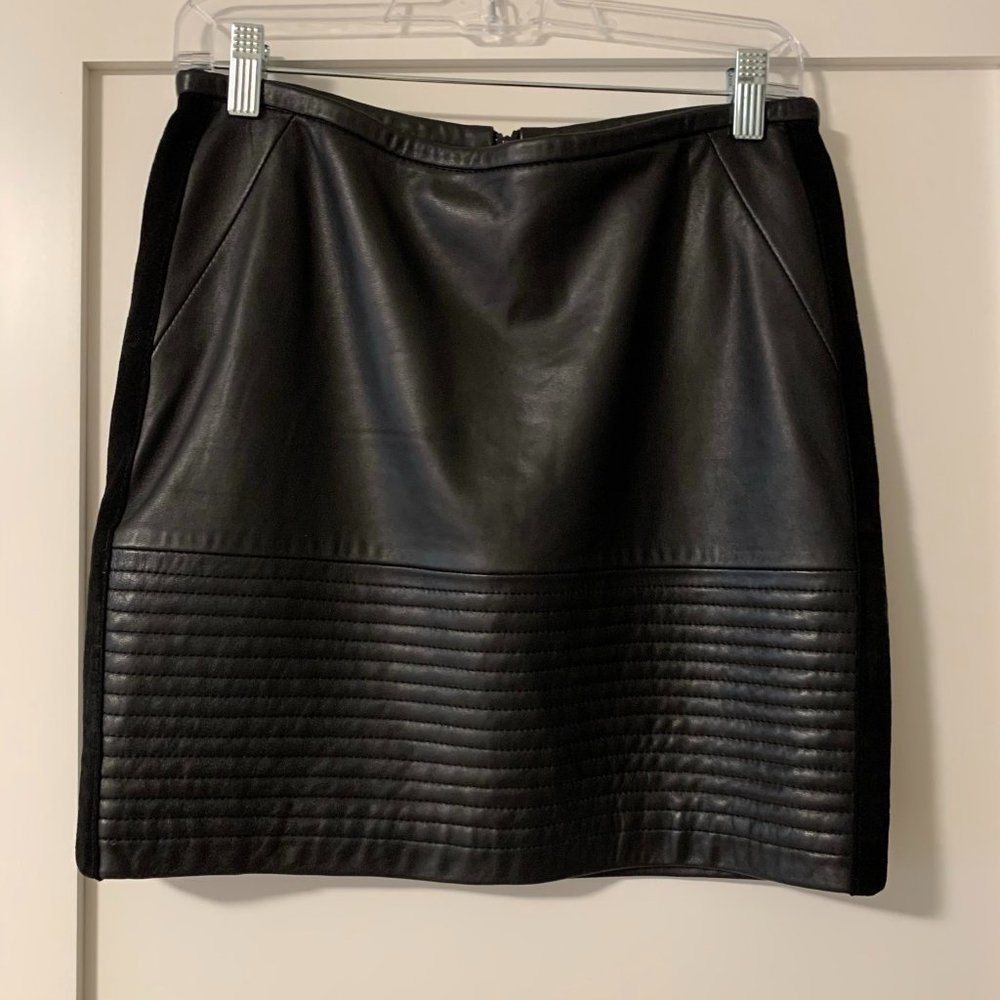 Sandro Leather Skirt w/ Velvet Sides